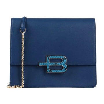 Baldinini Trend Chic Blue Calfskin Leather Shoulder Bag
