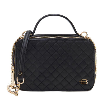 Baldinini Trend Quilted Calfskin Camera Handbag - Elegant Black