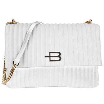 Baldinini Trend Chic Quilted Calfskin Shoulder Bag with Chain Strap