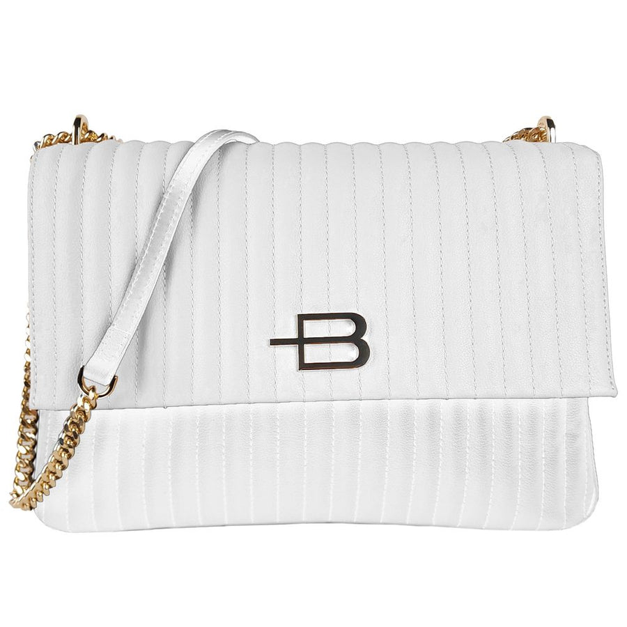 Baldinini Trend Chic Quilted Calfskin Shoulder Bag with Chain Strap