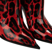 Dolce & Gabbana Elegant Leopard Print Patent Ankle Boots