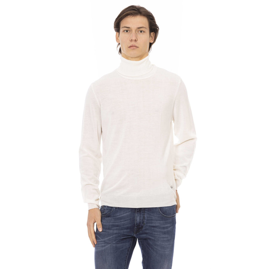 Baldinini Trend Elegant Turtleneck Monogram Sweater