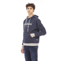 Baldinini Trend Chic Blue Cotton Fleece Hoodie with Front Logo