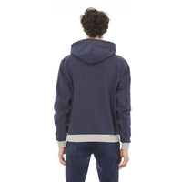 Baldinini Trend Chic Blue Cotton Fleece Hoodie with Front Logo