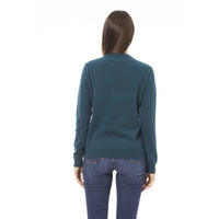 Baldinini Trend Elegant Crewneck Wool-Cashmere Sweater in Green