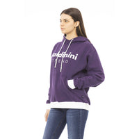 Baldinini Trend Purple Cotton Fleece Hoodie with Logo