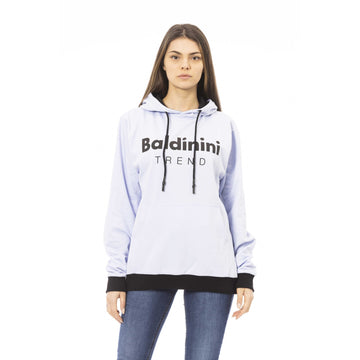 Baldinini Trend Chic Purple Cotton Hoodie with Front Logo