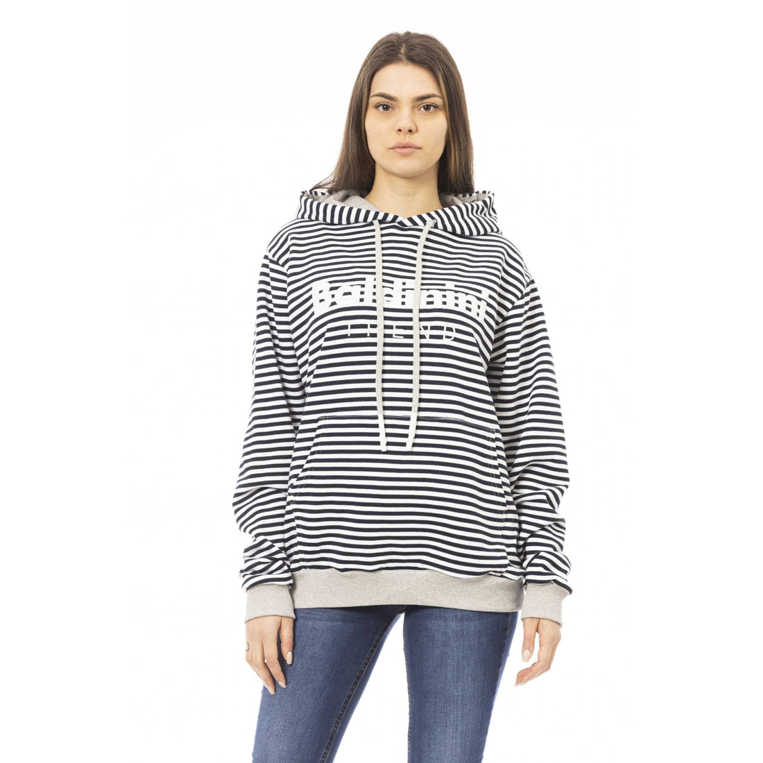 Baldinini Trend Elegant Brushed Hoodie with Logo Accent