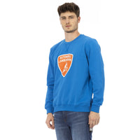 Automobili Lamborghini Cerulean Crewneck with Maxi Logo Print