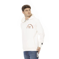 Automobili Lamborghini Sleek White Lamborghini Hoodie with Logo Sleeve