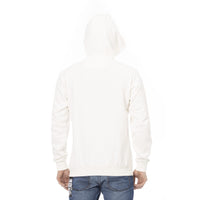 Automobili Lamborghini Sleek White Lamborghini Hoodie with Logo Sleeve