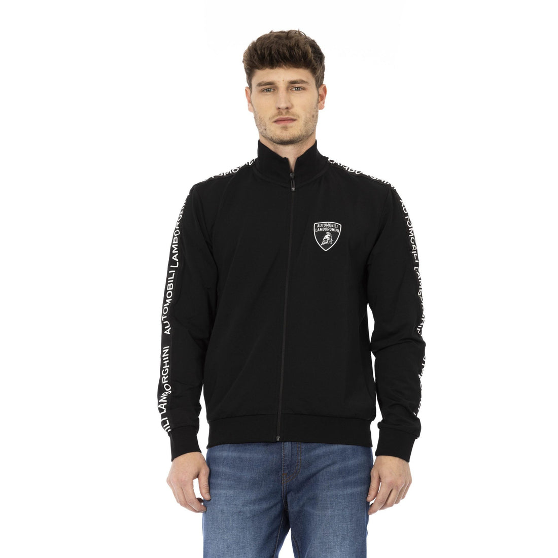 Automobili Lamborghini Sleek Zippered Sweatshirt with Shield Logo