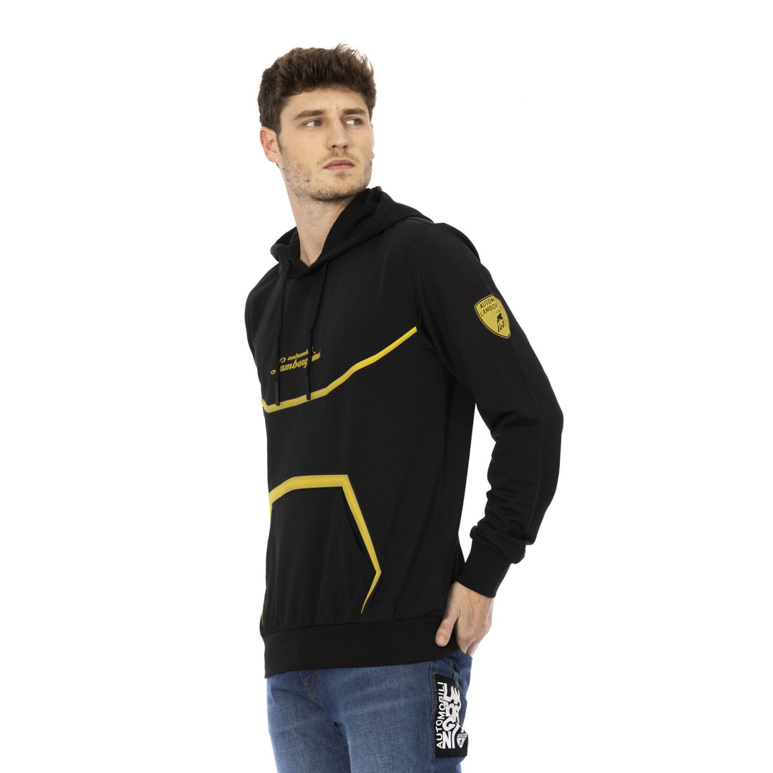 Automobili Lamborghini Sleek Hooded Sweatshirt with Embossed Details