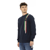 Automobili Lamborghini Sleek Shield Emblem Blue Crewneck Sweatshirt