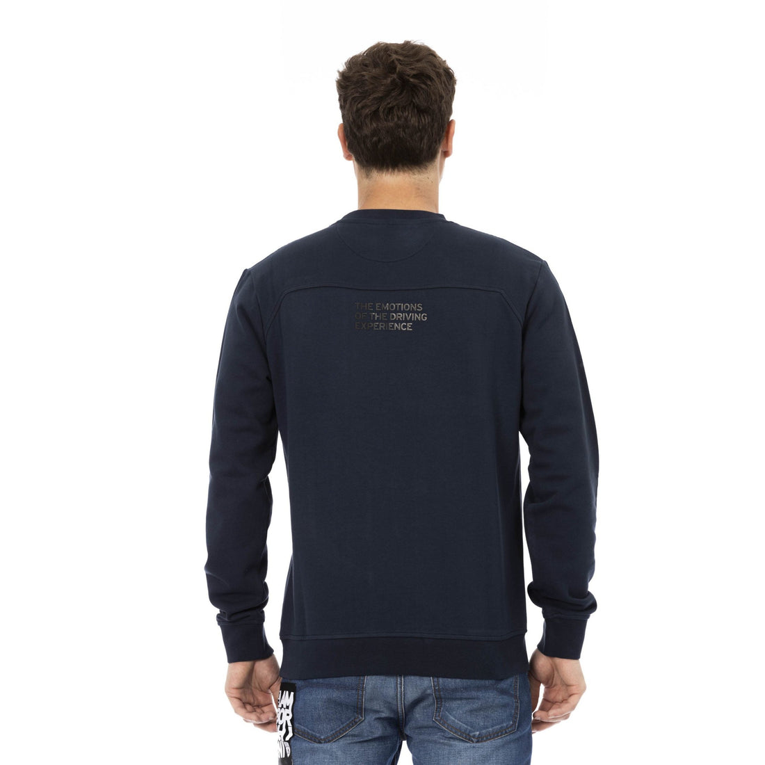 Automobili Lamborghini Sleek Shield Emblem Blue Crewneck Sweatshirt