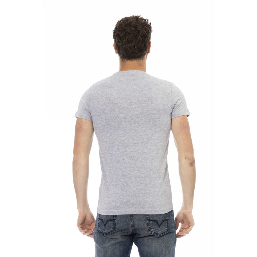 Trussardi Action Chic Gray Short Sleeve Round Neck Tee