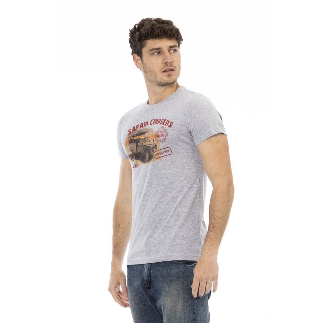 Trussardi Action Chic Gray Short Sleeve Round Neck Tee