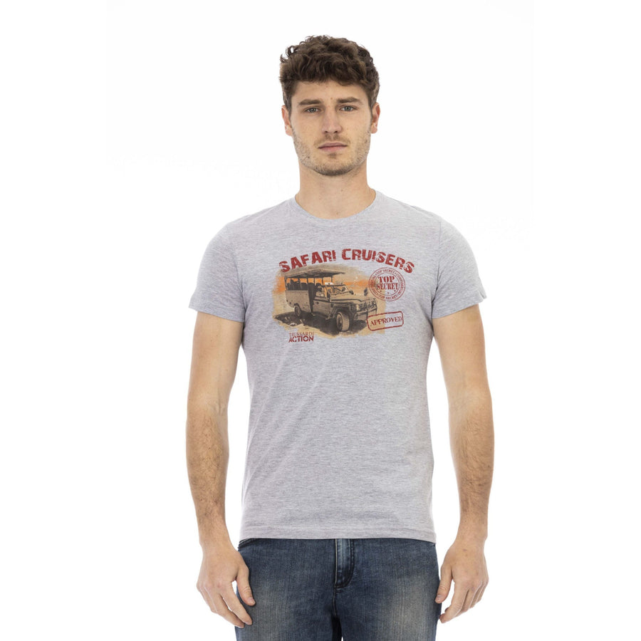 Trussardi Action Chic Gray Short Sleeve Round Neck Tee