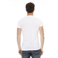 Trussardi Action Sleek White Printed Tee with Superior Comfort