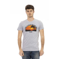 Trussardi Action Elegant Gray Cotton-Blend T-Shirt