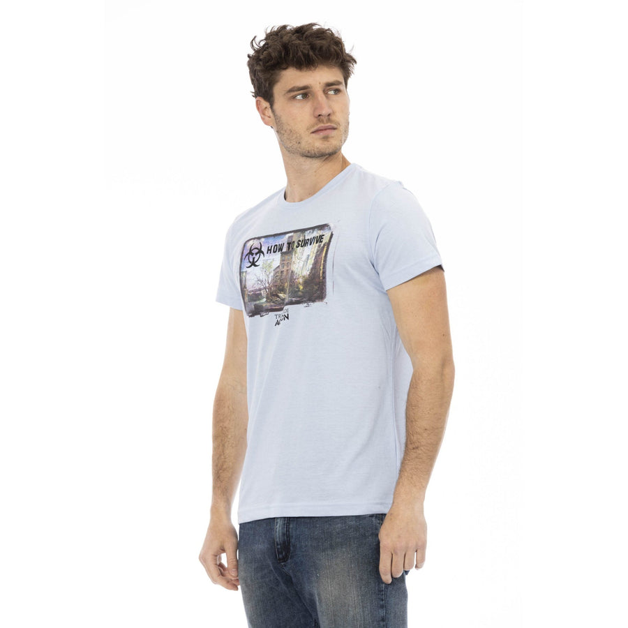 Trussardi Action Elevated Casual Light Blue Tee for Men