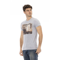 Trussardi Action Chic Gray Cotton Blend Round Neck Tee