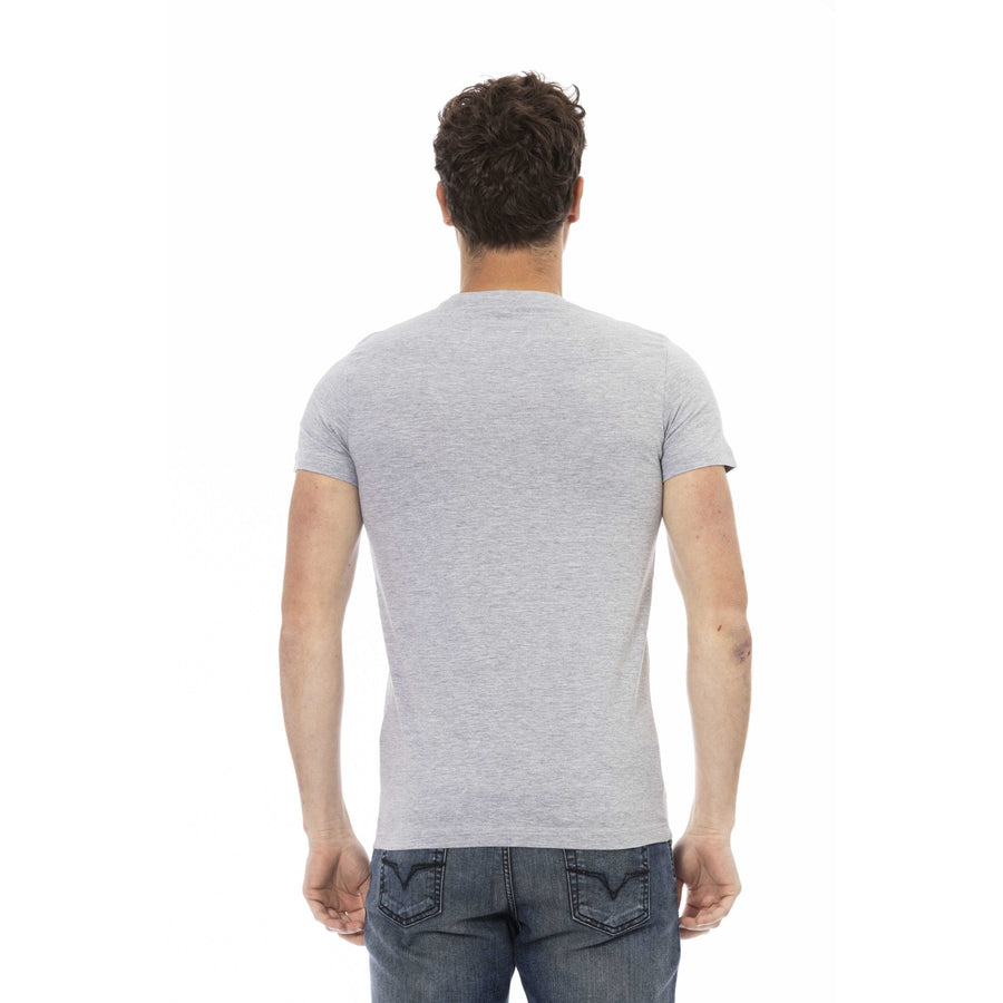 Trussardi Action Chic Gray Cotton Blend Round Neck Tee