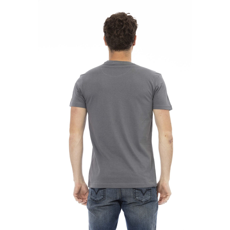 Trussardi Action Chic Gray Short Sleeve Round Neck Tee