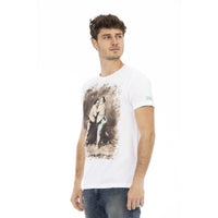 Trussardi Action Elegant White Cotton Blend Tee