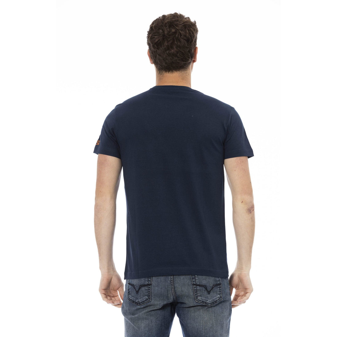 Trussardi Action Chic Blue Short Sleeve Tee with Front Print