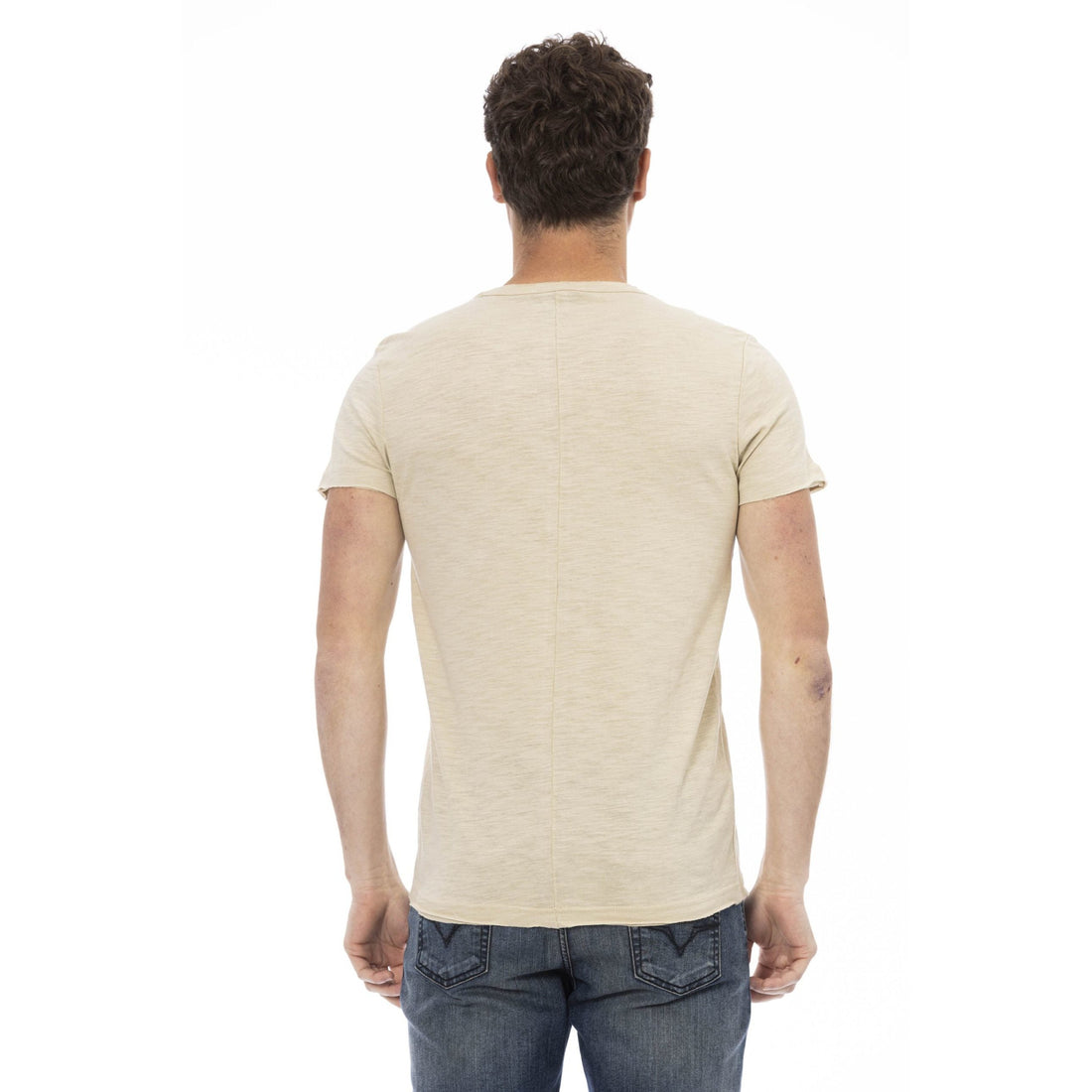 Trussardi Action Beige Chest Pocket Tee - Casual Elegance