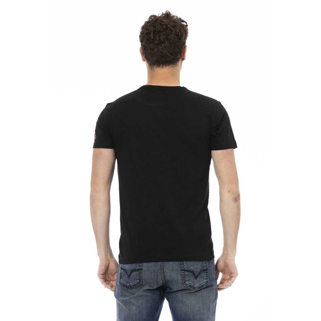 Trussardi Action Elevate Your Style: Bold Print Black Tee