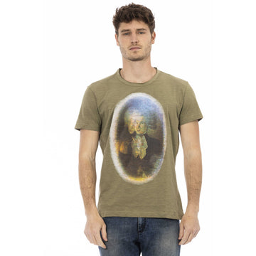 Trussardi Action Emerald Green Cotton Tee with Front Print