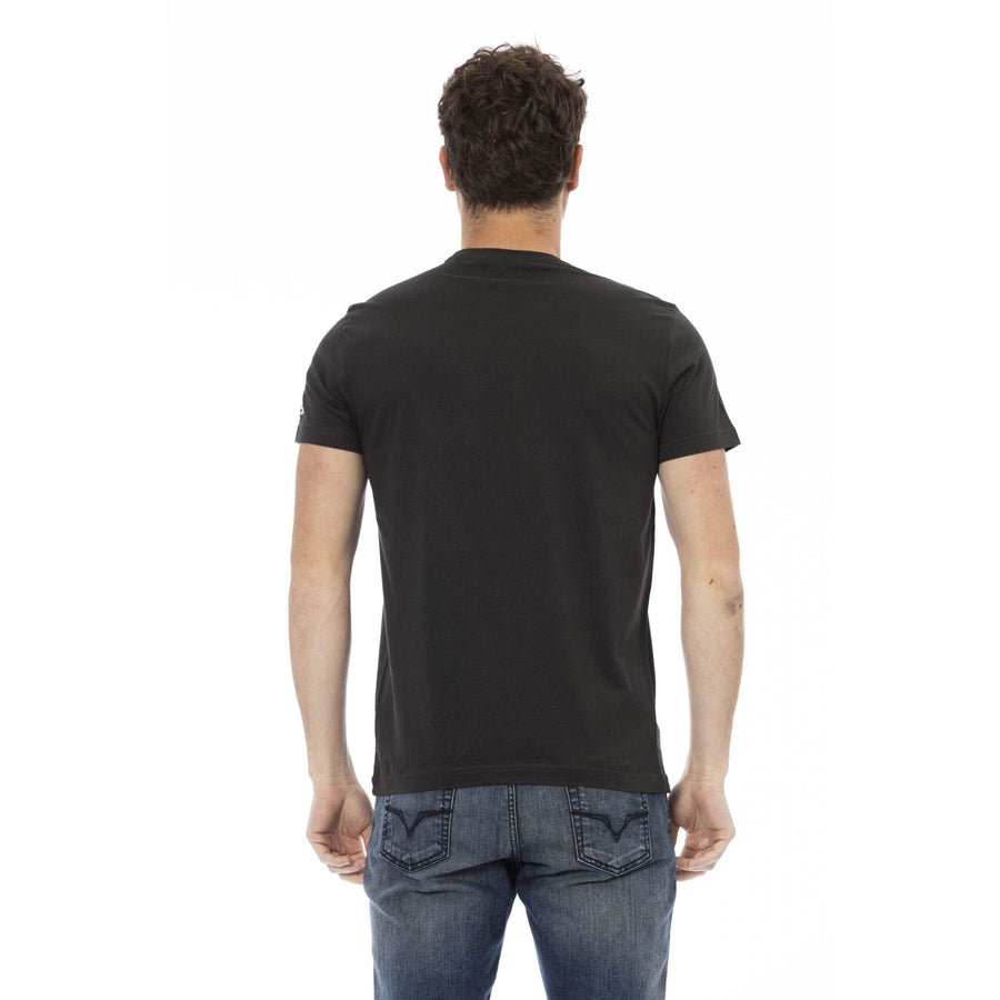 Trussardi Action Elevated Casual Black Short Sleeve Tee