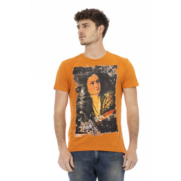 Trussardi Action Chic Orange Short Sleeve Round Neck Tee