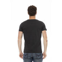 Trussardi Action Sleek Round Neck Tee With Chic Front Print