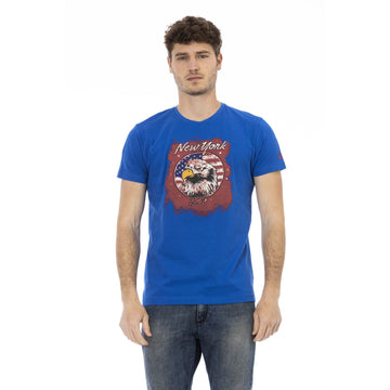 Trussardi Action Sleek Blue Short Sleeve Round Neck Tee