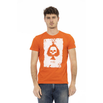 Trussardi Action Elegant Orange Short Sleeve Cotton Tee