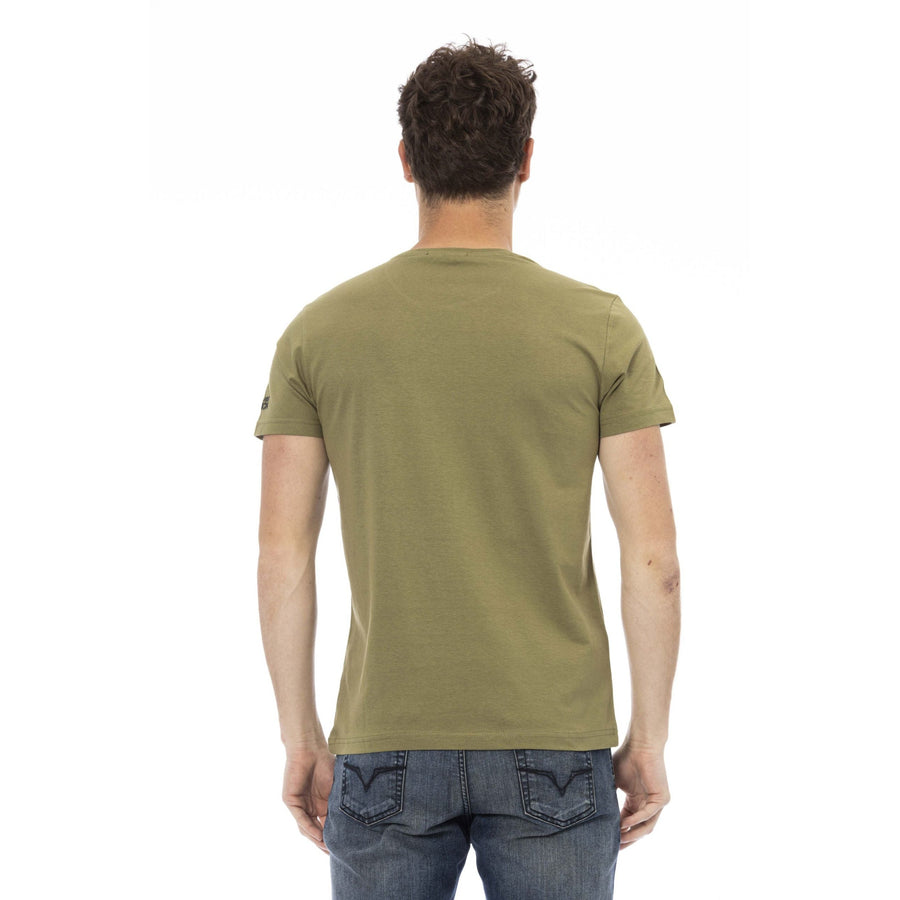 Trussardi Action Slim-Fit Green Tee with Front Print