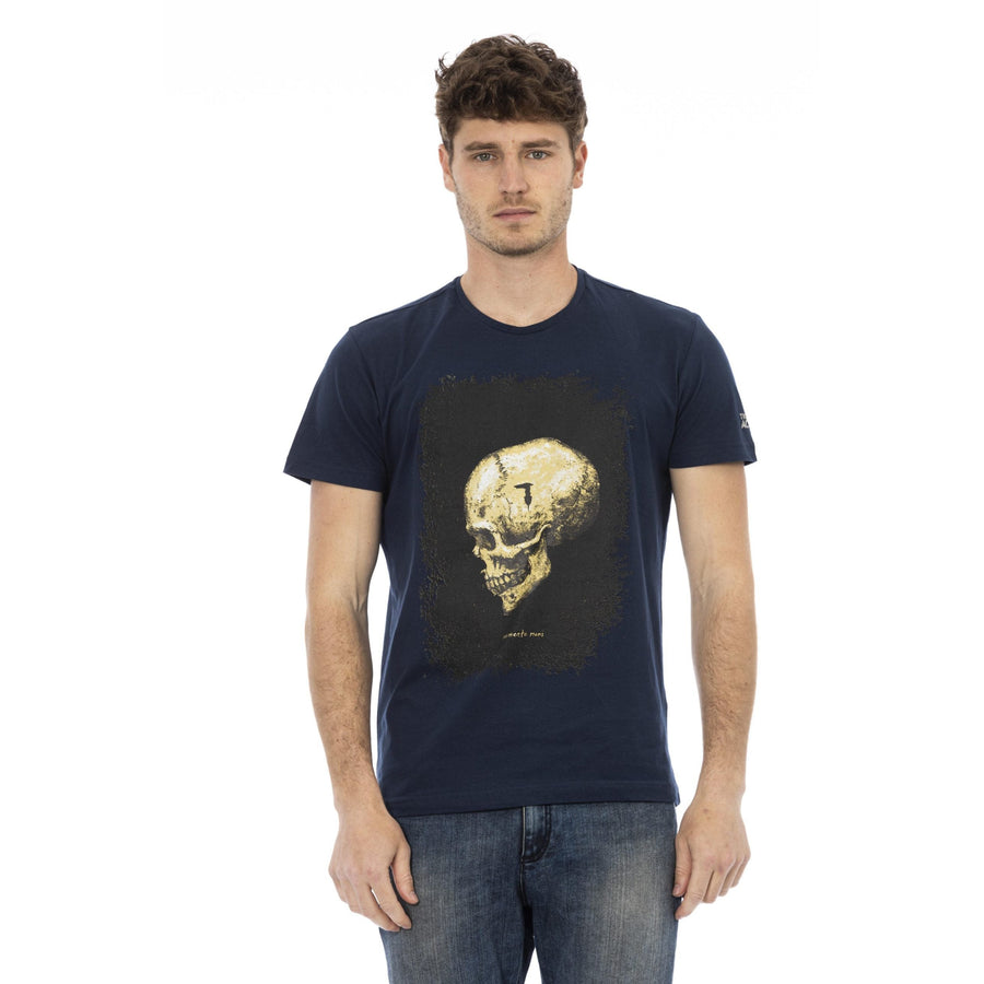 Trussardi Action Elegant Blue Short Sleeve Round Neck Tee