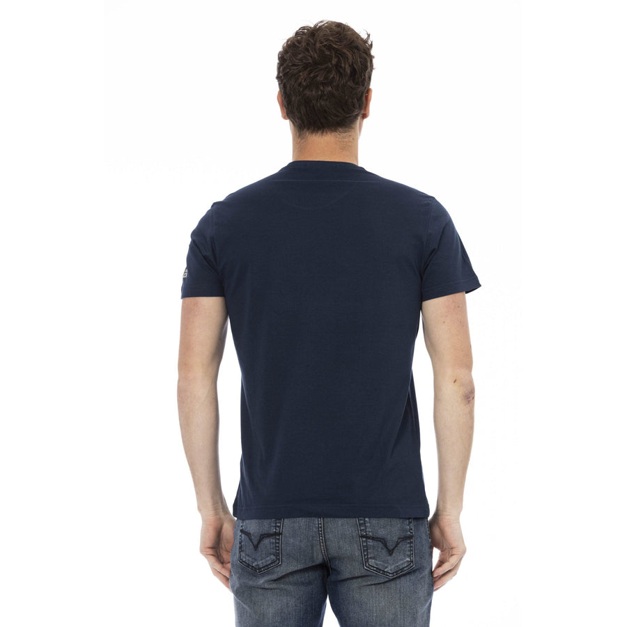 Trussardi Action Elegant Blue Short Sleeve Round Neck Tee