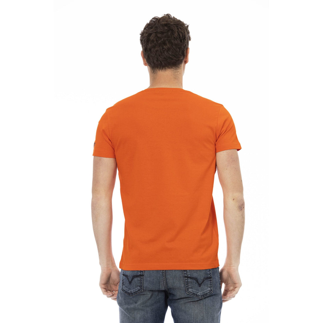 Trussardi Action Sleek Orange Short Sleeve Tee with Front Print