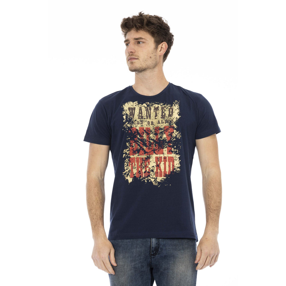 Trussardi Action Chic Blue Printed Short Sleeve Tee