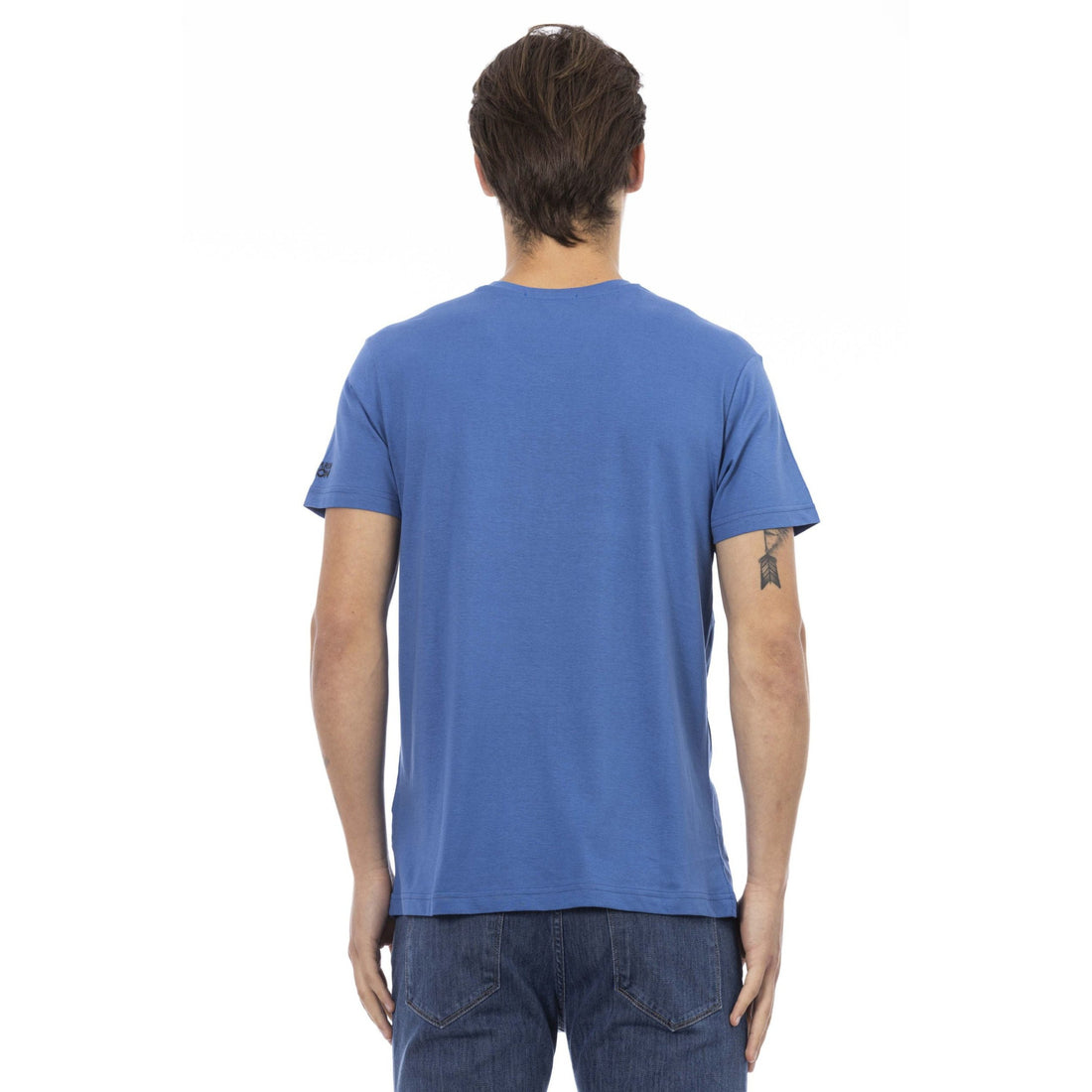 Trussardi Action Elegant V-Neck Tee with Chic Front Print