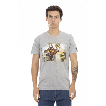 Trussardi Action Essential V-Neck Tee with Graphic Charm
