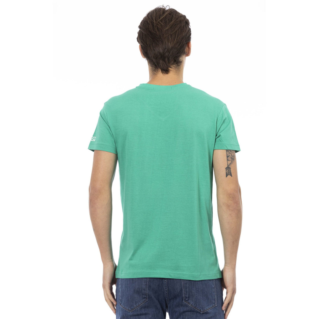 Trussardi Action Elegant V-Neck Tee in Lush Green