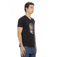 Trussardi Action Sleek V-Neck Tee with Front Print