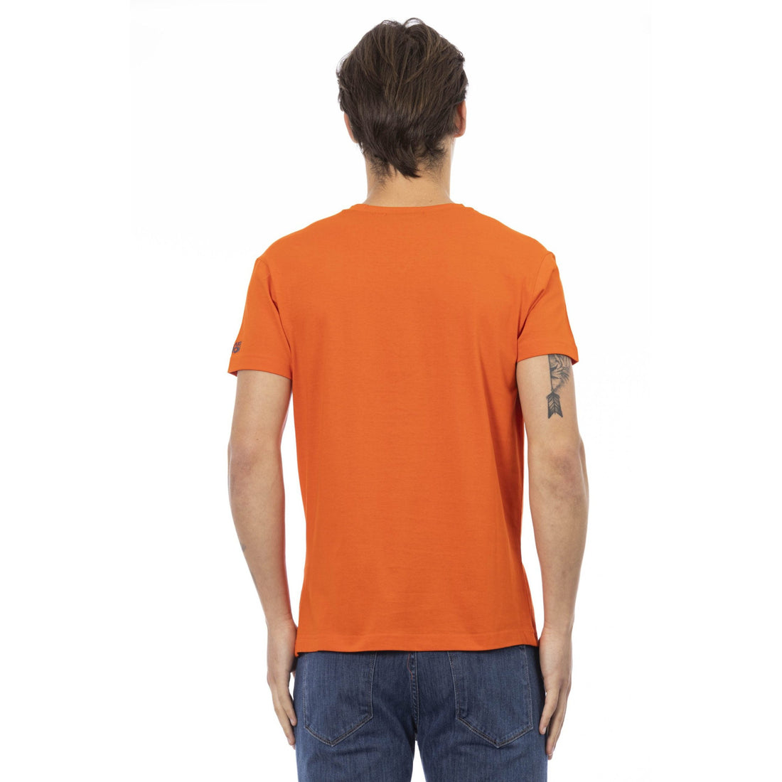 Trussardi Action Elegant V-Neck Tee with Vibrant Front Print