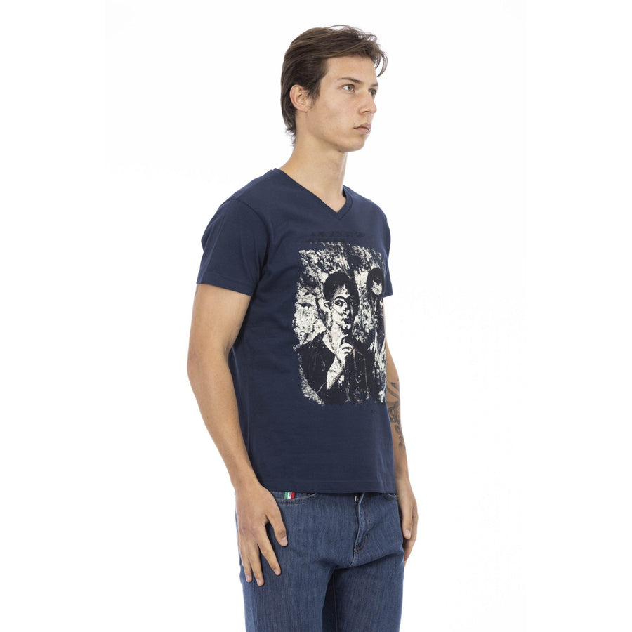 Trussardi Action Chic V-Neck Cotton Blend Tee