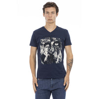 Trussardi Action Chic V-Neck Cotton Blend Tee